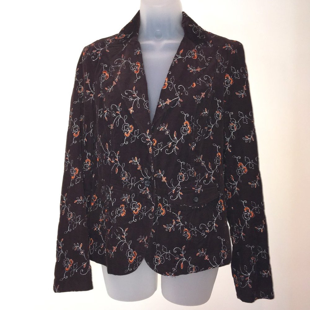 goodclothes  Floral Embroidered Corduroy Blazer
